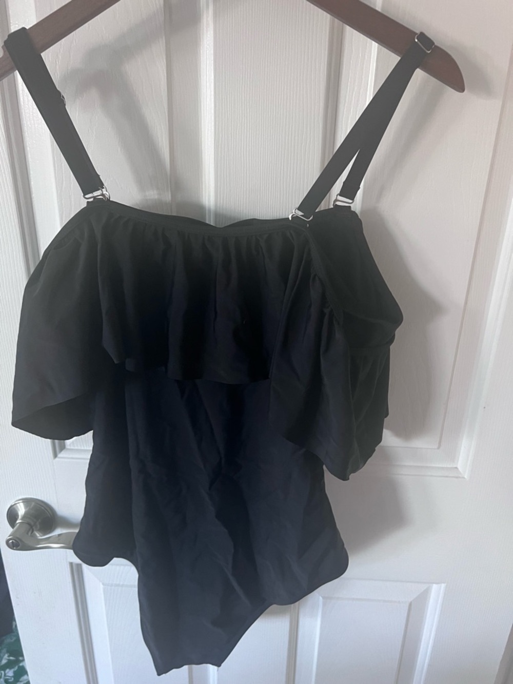 NWOT. Daci off shoulder ruffle ruched tummy control one piece swimsuit. XXL plus - Picture 10 of 11